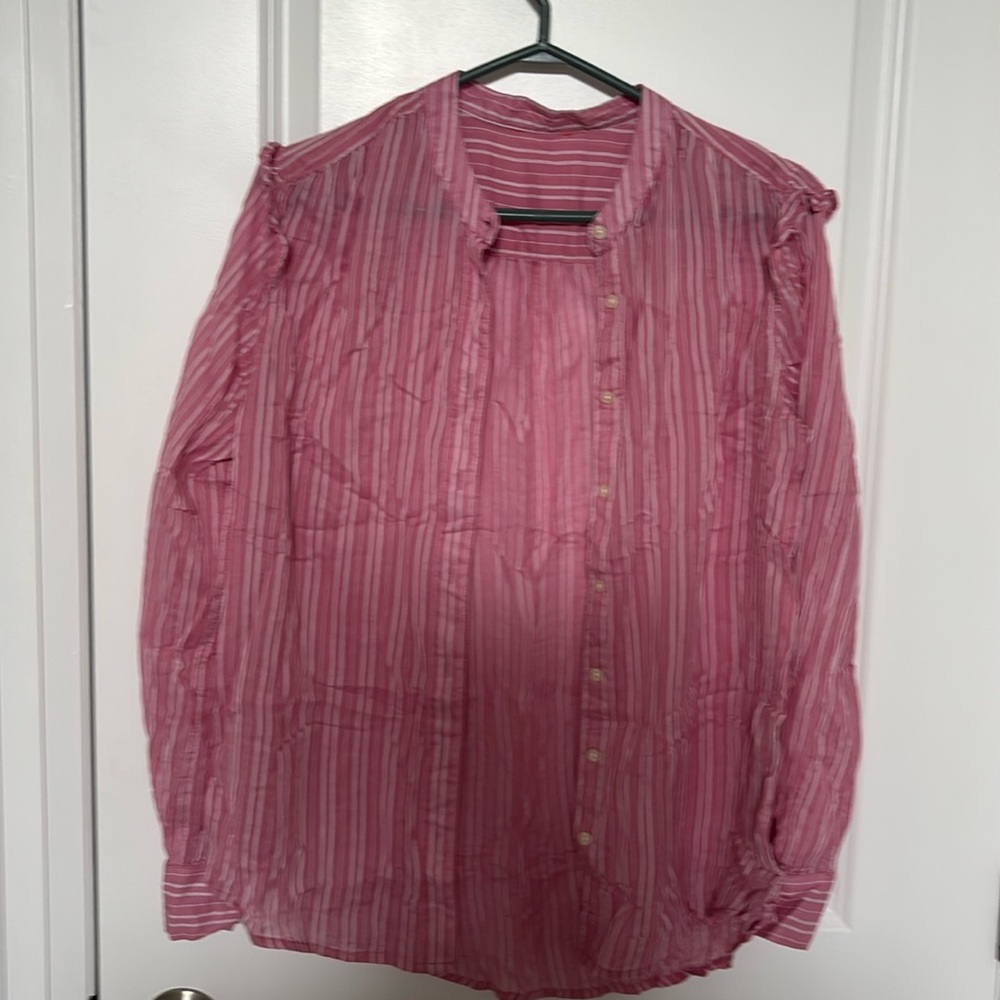 Button down pink strip shirt